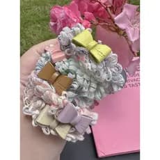 [Pequeno laço] bonito bandana de borracha crianças menina anel de cabelo acessórios para o cabelo corda de cabelo adulto