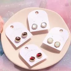 Xixi molho requintado bonito Retro pedra áspera pequeno tridimensional estilo diário francês feminino brincos