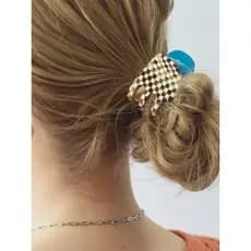[Xadrez japonês] feminino cabeça traseira acetato grampo de cabelo alto rabo de cavalo clipe pequeno tubarão grampo de c