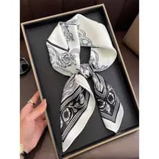 Primavera verão pequeno lenço quadrado lenço de seda feminino 2025 novo estilo pescoço High-End decoração profissional c