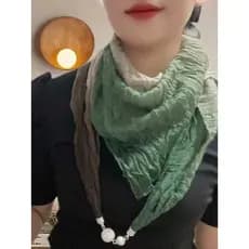Outono inverno fivela magnética lenço de seda feminino colar preguiçoso cachecol pingente fino algodão linho cachecol pe