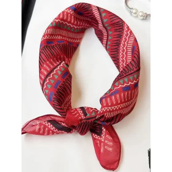 Lenço quadrado pequeno de linho de algodão pequeno lenço de seda feminino primavera outono verão coreano pequeno fresco