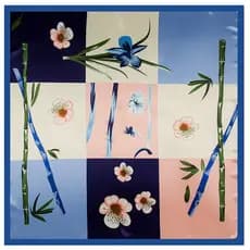 Maitong lenço de seda 90cm * 90cm pequeno claro rico bambu orquídea senhoras simulação seda grande lenço quadrado lenço