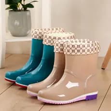 Moda botas de chuva senhoras sapatos de água de alta qualidade botas de chuva femininas botas de borracha de cano longo
