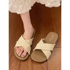 2026 novo estilo chinelos femininos verão exterior Wear antiderrapante beira-mar férias praia Flip-Flops cruz sandálias