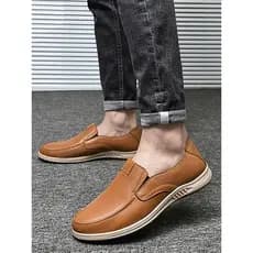 Sapatos masculinos de couro de primeira camada outono sapatos casuais de couro britânico All-Match couro genuíno respirá