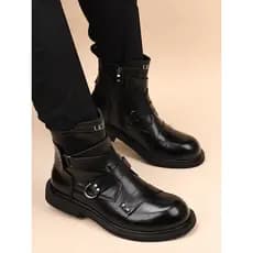 Martin botas masculinas estilo britânico high-End couro genuíno botas curtas zíper aumento interno botas masculinas de a