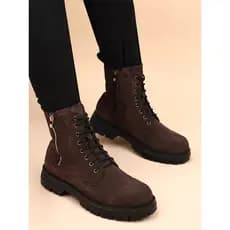 Couro genuíno Martin botas masculinas aumento interno sapatos de couro marrom Retro camurça camurça botas de couro velo
