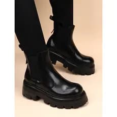 Chelsea botas masculinas estilo britânico plataforma de sola grossa botas curtas aumento interno 8CM Martin botas de lã