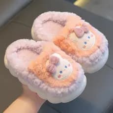 Crianças chinelos de algodão meninas meninos outono inverno antiderrapante silencioso sola macia interior casa pai-filho