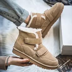Botas de neve do Nordeste de inverno estilo casal forro de lã engrossado à prova d'água antiderrapante ao ar livre quent