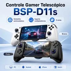 Controle Gamer BSP-D11S Telescópico com Gatilhos Hall e Ventoinha para Android iOS PC Switch
