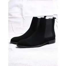 Chelsea botas masculinas de couro genuíno camurça de vaca botas curtas casuais camurça britânica botas masculinas forro