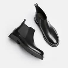 Botas Martin masculinas de cano médio de couro genuíno Botas de couro britânico Sapatos de cano alto Botas masculinas de