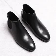 Chelsea Botas Masculinas De Couro Genuíno Botas Curtas Retro Britânicas Versão Coreana Botas Masculinas De Couro De Cano