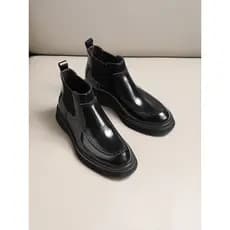 Outono inverno britânico Martin botas na moda botas curtas botas masculinas brilhantes Chelsea botas de couro negócios m