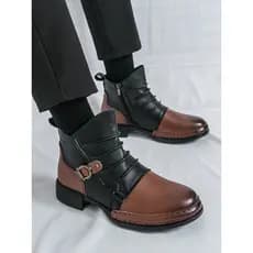 Martin botas masculinas de cano alto britânico Retro botas curtas botas Chelsea botas motocicleta Mid-top botas de cicli