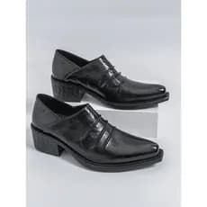 Mocassins plissados aumentados dedo do pé apontado elevador sapatos de couro moda Commuter assistente sapatos casuais De