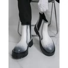 Chelsea botas masculinas Martin botas de cano alto britânico esculpido sola grossa aumentando botas curtas botas de cour