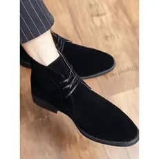Homens forro de lã Chelsea Martin botas camurça aumento interno versão coreana estilo britânico apontou Toe All-Match bo