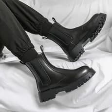 Chelsea botas masculinas de alta qualidade estilo britânico botas de chaminé inverno forro de lã Martin botas masculinas