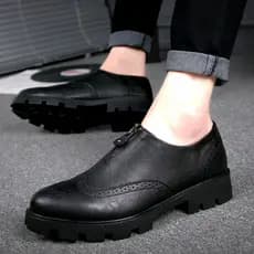 Sapatos de couro masculino bico fino capa pé versão coreana na moda sapatos casuais outono britânico couro genuíno negóc