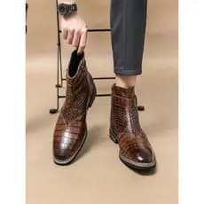 Novas botas Chelsea sapatos de couro homens Martin botas britânicas aumentando botas de couro de alta qualidade casuais