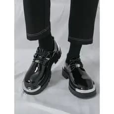 Britânico grande Toe Derby sapatos masculinos respirável de sola grossa aumentando sapatos de couro casuais terno Denim