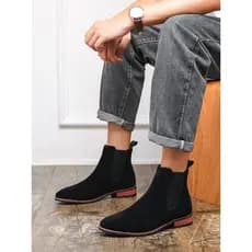 Martin botas de camurça fosca botas masculinas dedo do pé apontado capa pé botas curtas na moda estilo britânico botas C