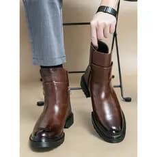 Martin botas masculinas de inverno de alta qualidade sapatos de couro masculino aumento interno britânico Chelsea botas