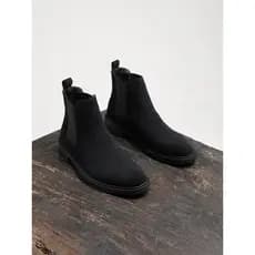 Estilo britânico chelsea botas masculinas de couro genuíno fosco botas curtas manga negócios Casual botas masculinas cam