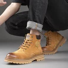 2026 novo estilo britânico botas Martin masculinas couro genuíno fosco casal masculino feminino botas de ruibarbo botas