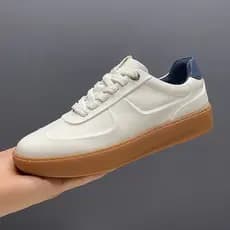 2026 verão novo estilo camada superior tênis masculinos de couro genuíno respirável Casual All-Match sapatos brancos pla