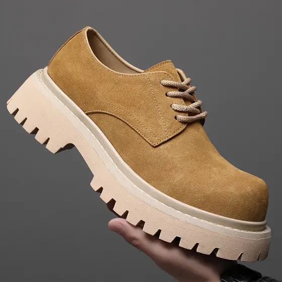 Sapatos de couro masculinos novo estilo moda Casual cabeça grande na moda Retro estilo britânico sola grossa resistente