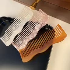 Pente de cabelo estilo ocidental de acetato coreano portátil padrão colorido nicho pente de cabelo simples ins influenci