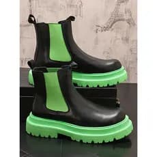 Martin botas masculinas estilo britânico manga Chelsea botas de sola grossa aumento interno botas curtas botas de couro