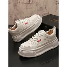 Sapatos casuais masculinos verão novo estilo sapatos de sola grossa aumentando sapatos de plataforma branca respirável p
