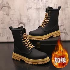 Martin botas masculinas na moda moda masculina de sola grossa aumentando botas curtas estilo britânico botas curtas quen