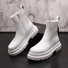 Chelsea botas masculinas estilo britânico moda sola grossa aumento interno botas curtas manga juventude botas masculinas