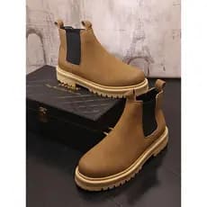 Chelsea botas masculinas Martin botas manga britânica All-Match Retro sapatos de couro casuais de alta qualidade desliza