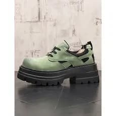 Macacão de cano baixo Retro dedo do pé redondo sapatos de couro casuais masculinos aumento interno rendas moda salto gro