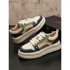 Estação europeia sapatos masculinos 2025 verão malha de sola grossa sapatos casuais respirável sapatos plataforma moda s