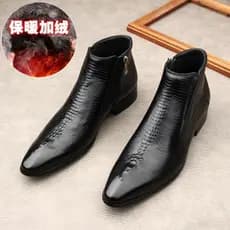 Primavera outono Chelsea botas masculinas botas curtas dedo do pé apontado zíper 2025 novas botas Martin masculinas de v