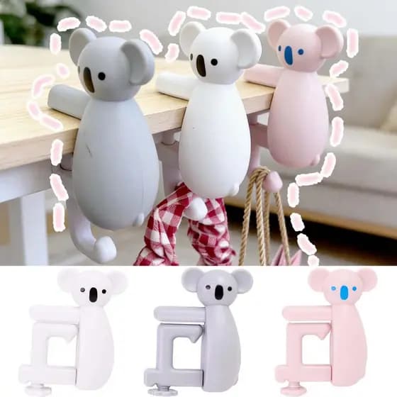 Gancho De Mochila Lateral De Mesa Portátil ABS Em Forma De Animal-Ganchos De Bolsa Com Rolamento De Carga Estável Antide