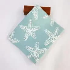 Lençol de cama duplo estrela do mar azul de algodão puro 230*250 lençol de casal doméstico confortável adequado para a p
