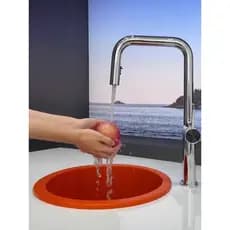 Torneira extraível de cozinha de alta qualidade, pia de vegetais, retrátil, rotativa, quente e fria, doméstica