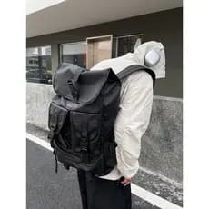 Street Wear mochila de escalada ao ar livre aba grande capacidade caminhadas mochila masculina único lazer viagem de neg