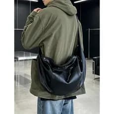 Estilo minimalista versão coreana trabalho Commuter Casual bolsa de ombro couro macio grande capacidade bolsa masculina