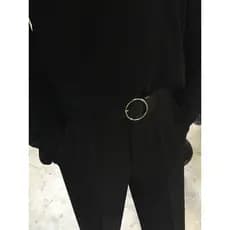 T na moda estilo minimalista grande anel cinto masculino único versão coreana fivela redonda cinto ins masculino calças