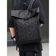 T na moda All-Match Commuter grande capacidade Casual mochila masculina diamante geométrico único nicho mochila de viage